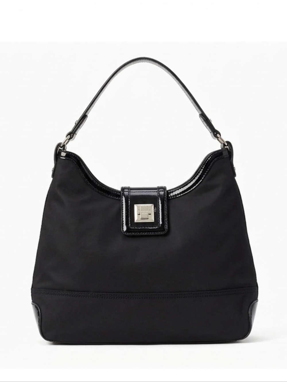 Kate Spade NY Black Nylon Hobo Shoulder Bag Patent…